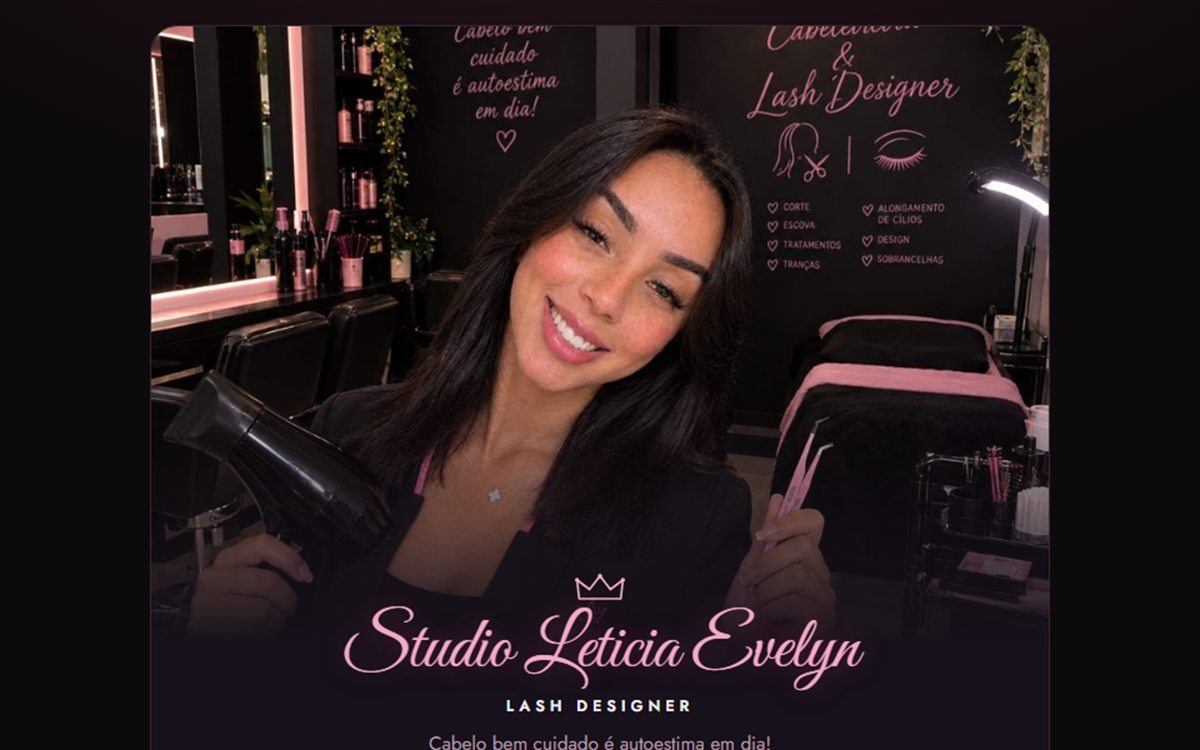 Página inicial do site do Studio Leticia Evelyn